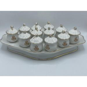 Late 19th-century Parisian Porcelain Cream Set 