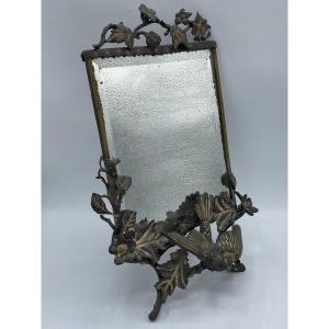 Cadre miroir en bronze ,19eme