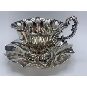 Chocolate Cup In A Sterling Silver, Minerva, Debain, 19th