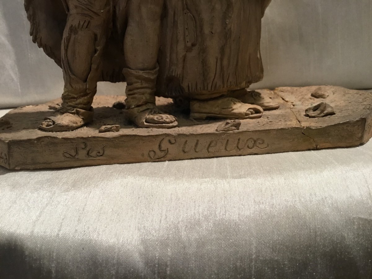 Lepetit - Sculpture Terre Cuite Originale « les Gueux » 1843-photo-4