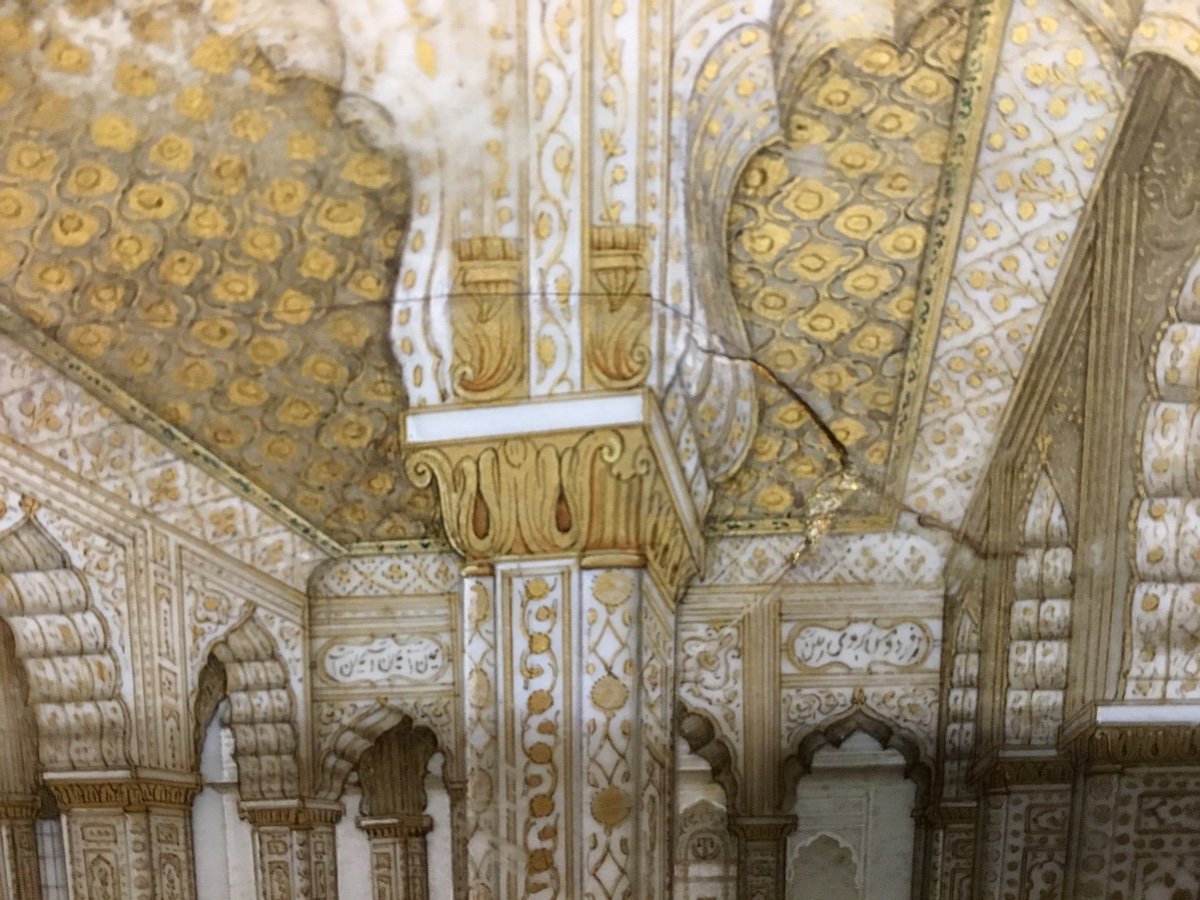 Miniature Interior Of Mosque Ebony Frame 19th-photo-4
