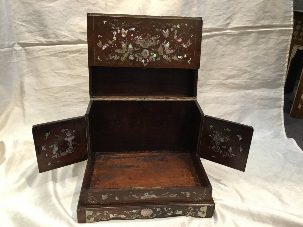 Asia 19th - Inlaid Liquor Cellar Box-photo-1