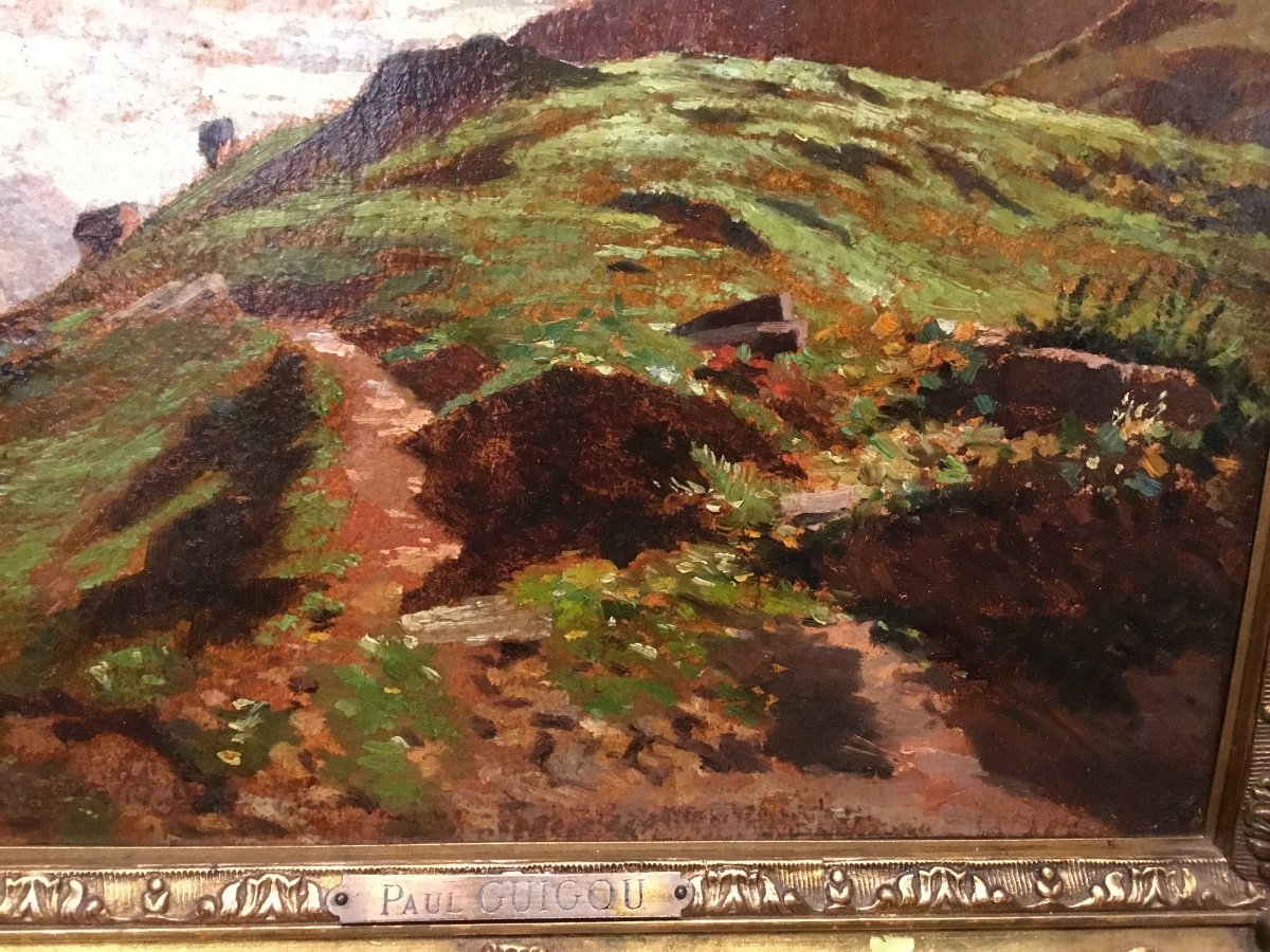 P. Grigou - Mountain Landscape Oil On Canvas-photo-4