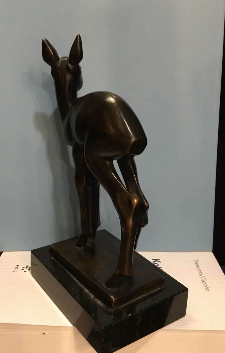 Art Deco - Stylized Bronze Fawn -photo-4