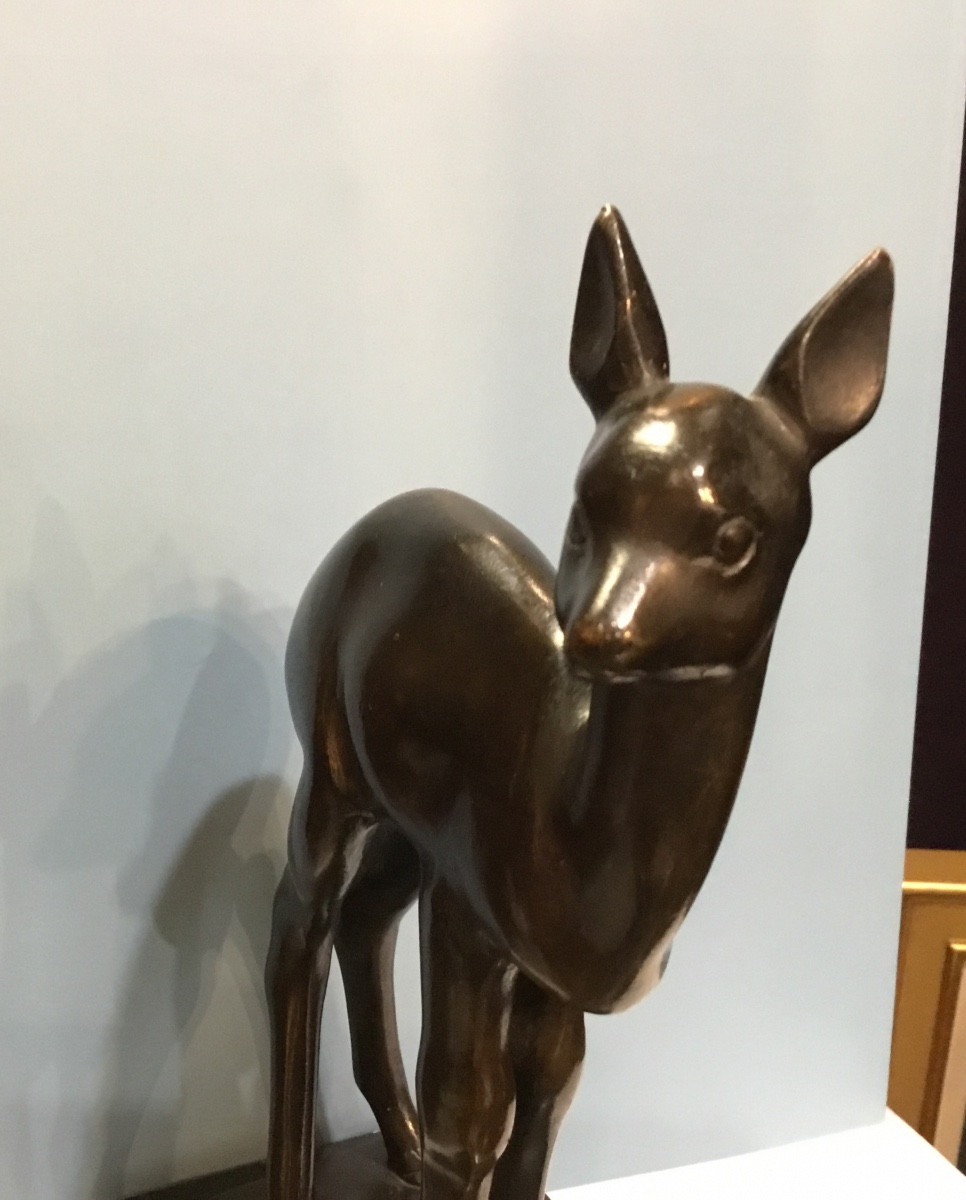 Art Deco - Stylized Bronze Fawn -photo-1