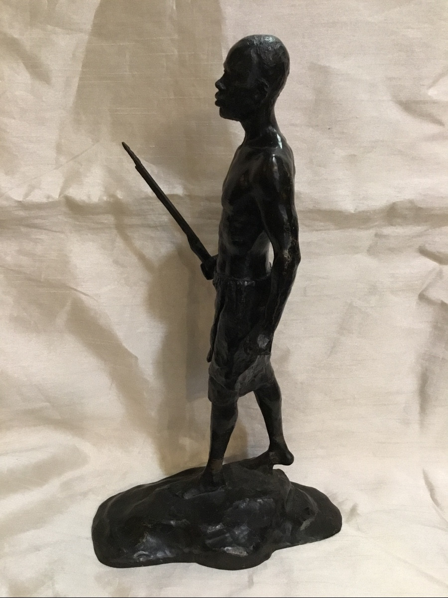 Mauro Corda - sculpture bronze- guerrier africain-photo-2