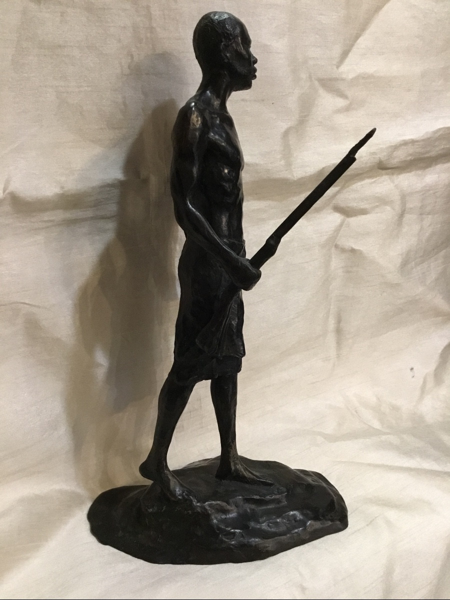 Mauro Corda - sculpture bronze- guerrier africain-photo-2