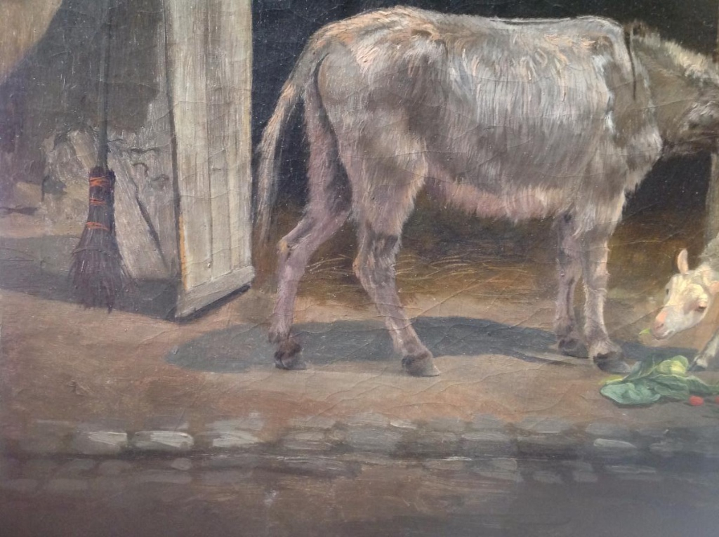 P. Carbotte - Huile/toile "Âne Et Mouton à La Ferme" 1875-photo-1