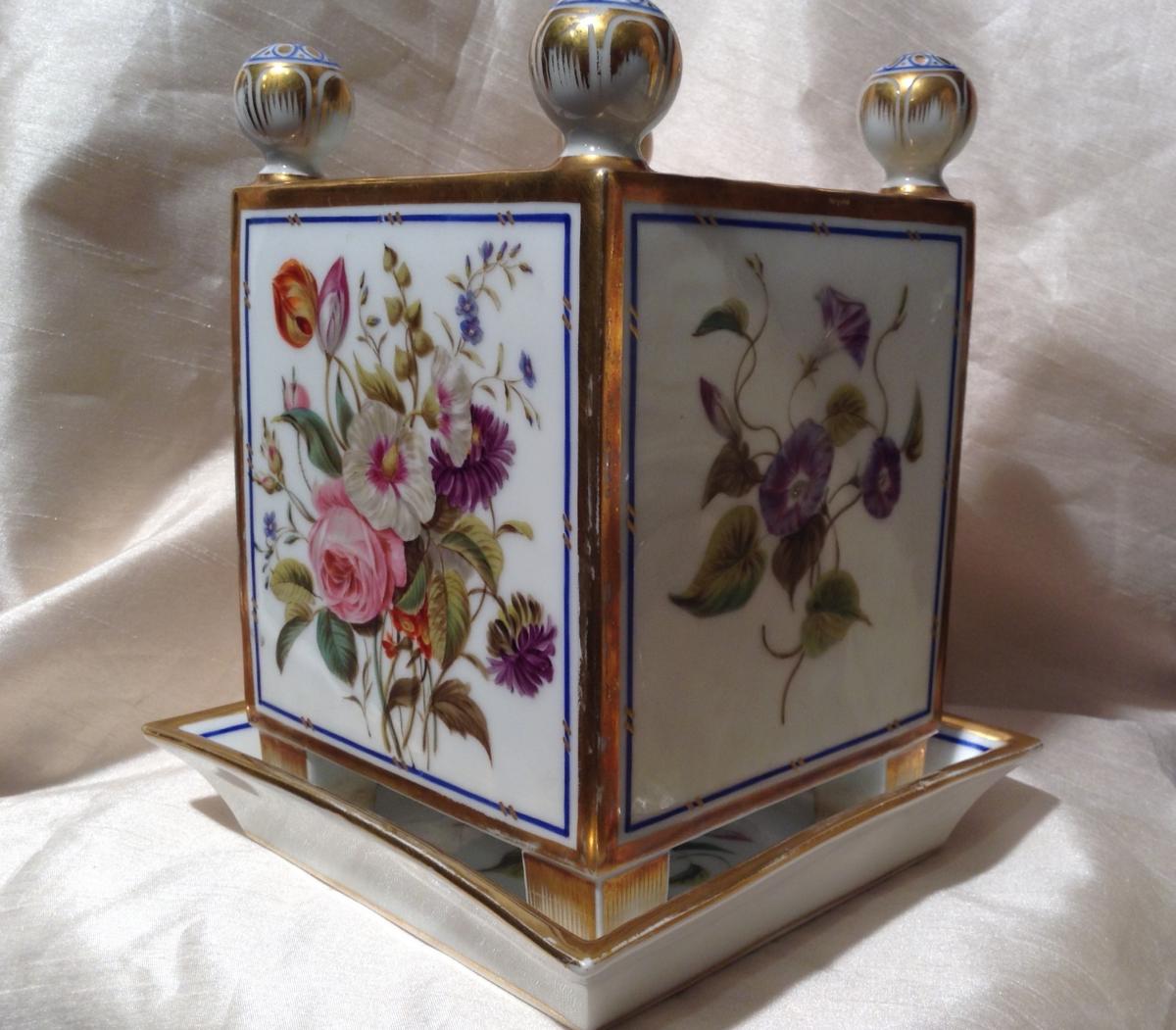 Cache-pot Porcelaine De Paris Décor De Fleurs 19ème -photo-2