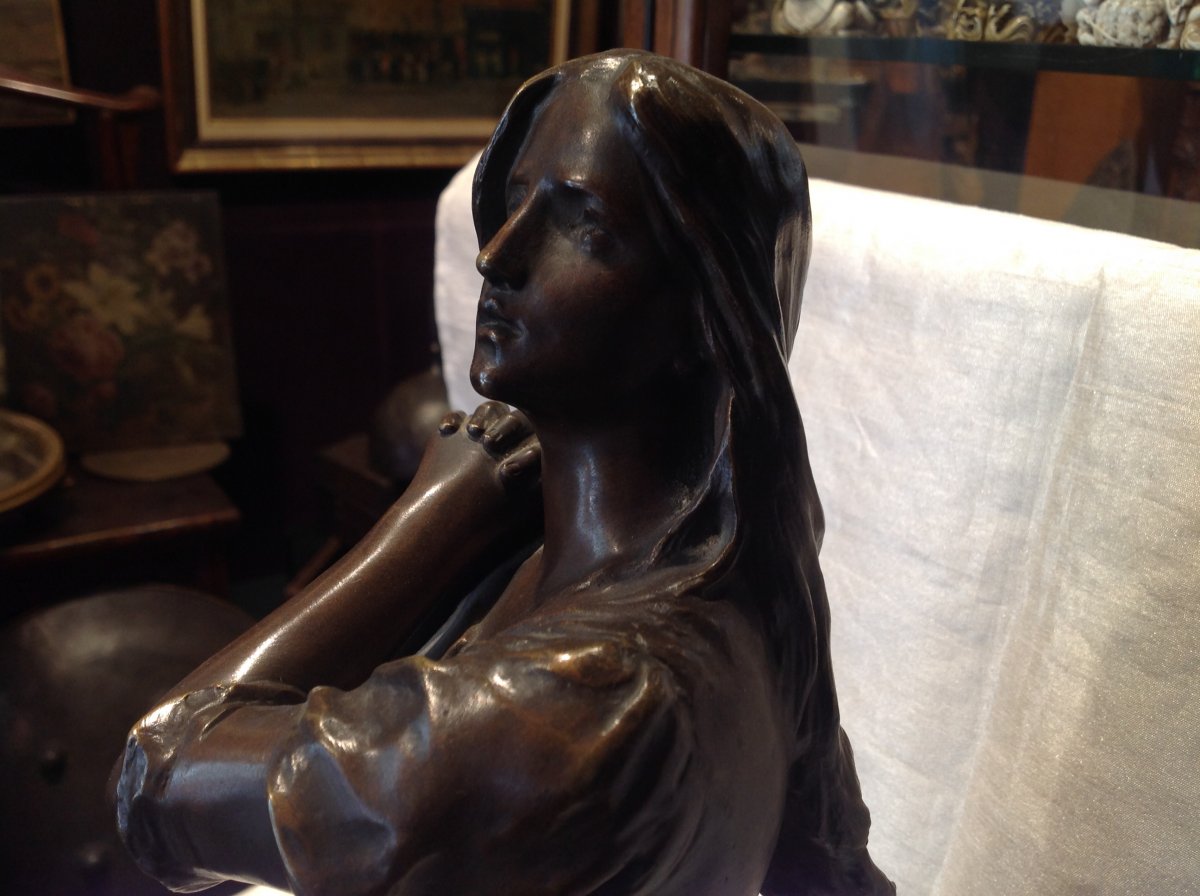 R. Larche - Sculpture Bronze Jeanne d'Arc Fin 19eme-photo-4