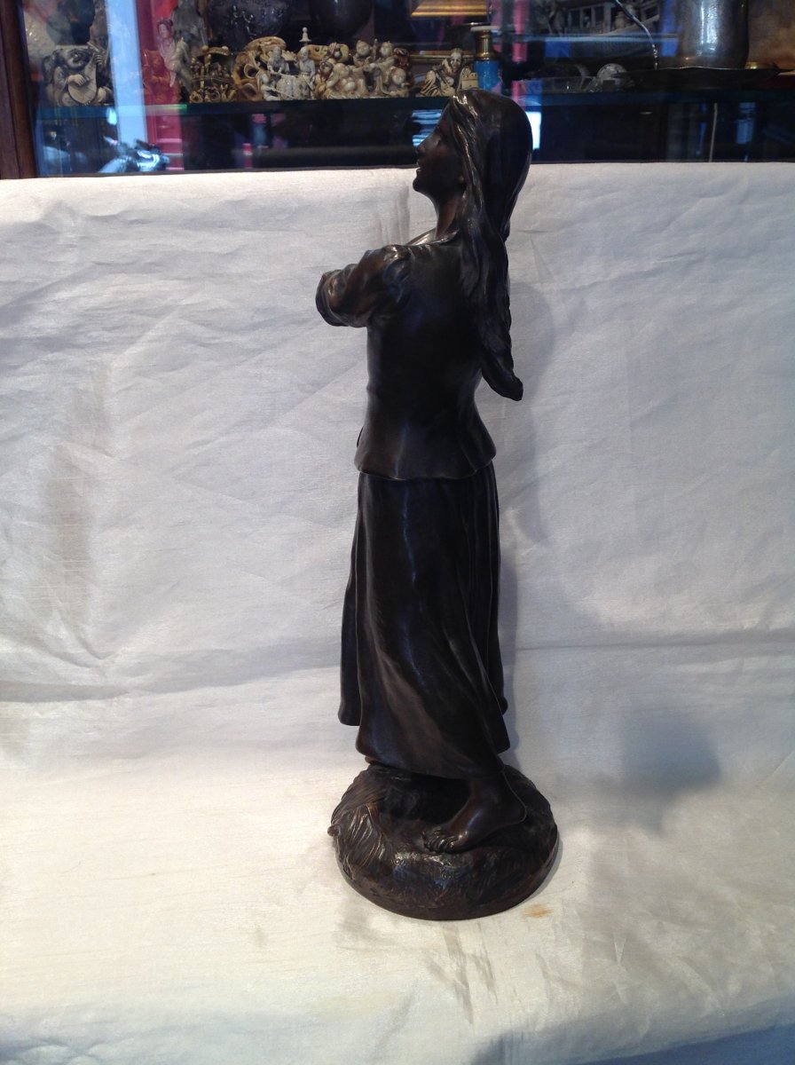 R. Larche - Bronze Sculpture Joan Of Arc Late 19th-photo-5