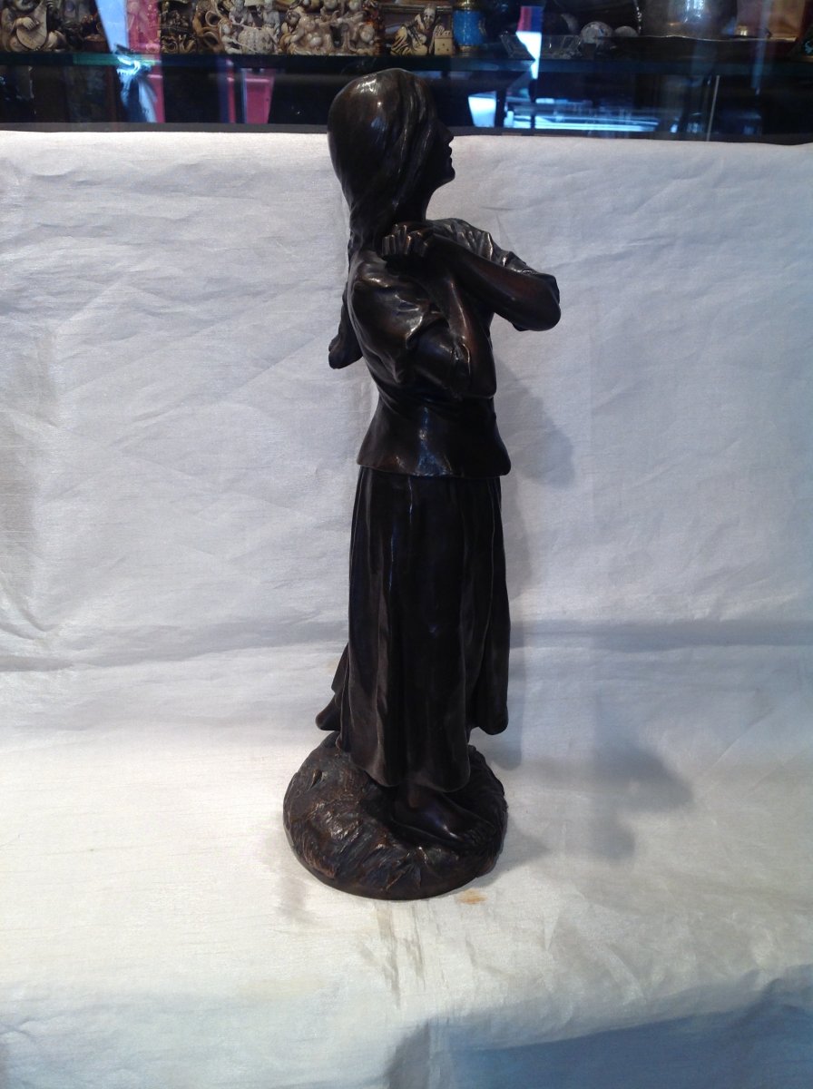 R. Larche - Sculpture Bronze Jeanne d'Arc Fin 19eme