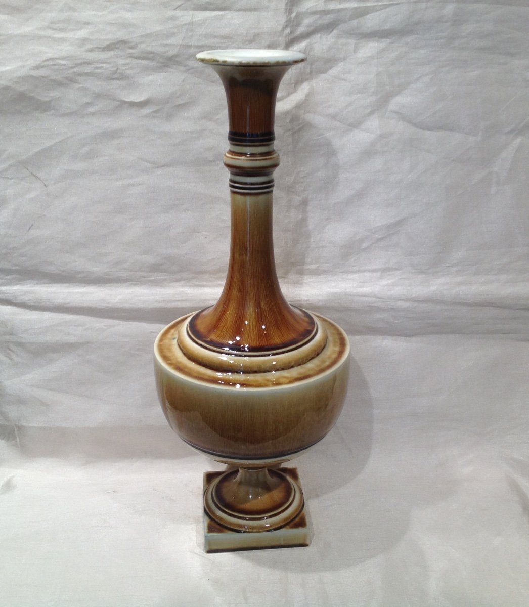 Sèvres - Grand Vase En Porcelaine 1895 Dans Un Dégradé De caramel