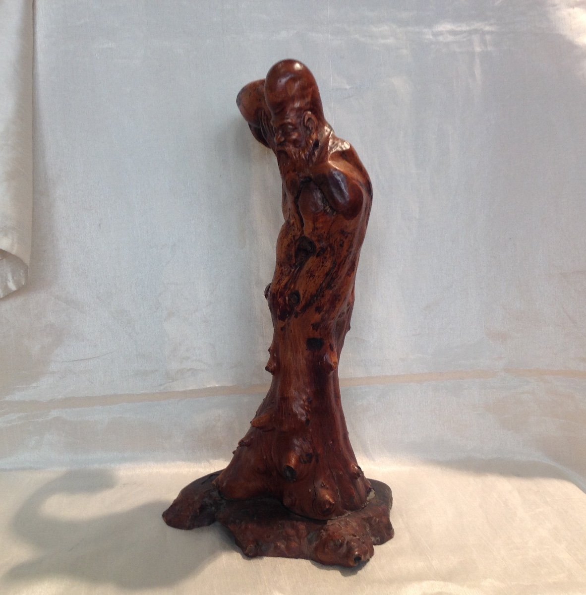 19th Century Japan - Root Carved With The Effigy Of A Man-photo-2
