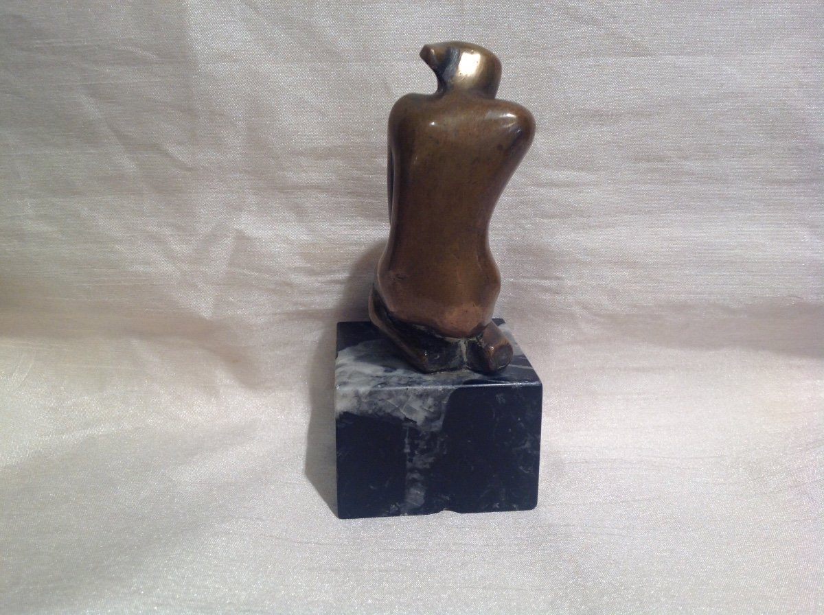 Ortega - Nude Seated Bronze Sculpture Twentieth-photo-3