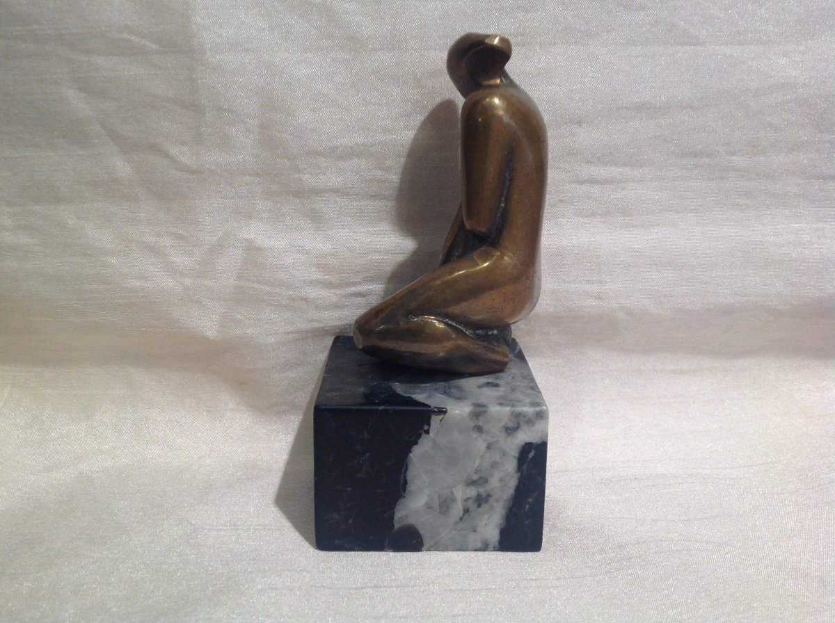Ortega - Nude Seated Bronze Sculpture Twentieth-photo-4