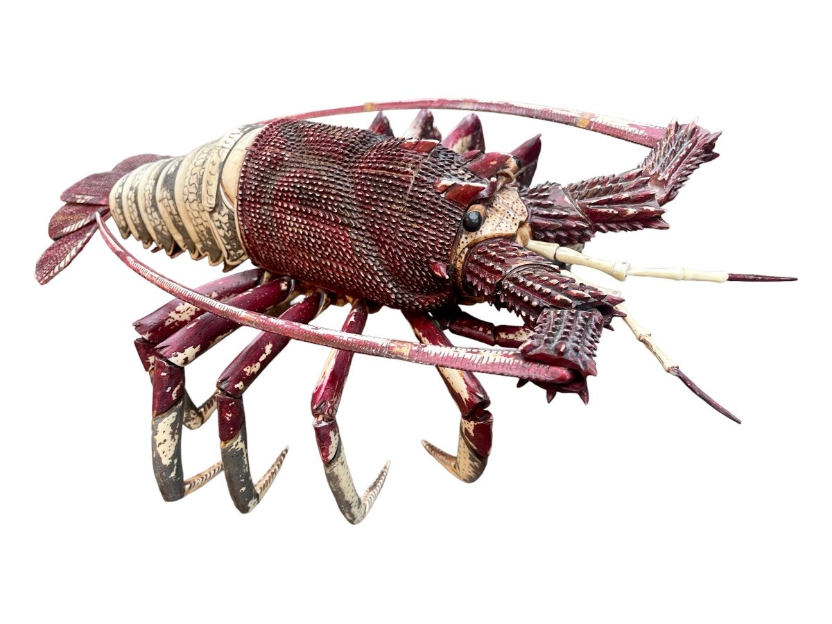 Japan - Jizai Okimono, Articulated Bone Lobster, 57 Pieces - Meiji Period.-photo-2