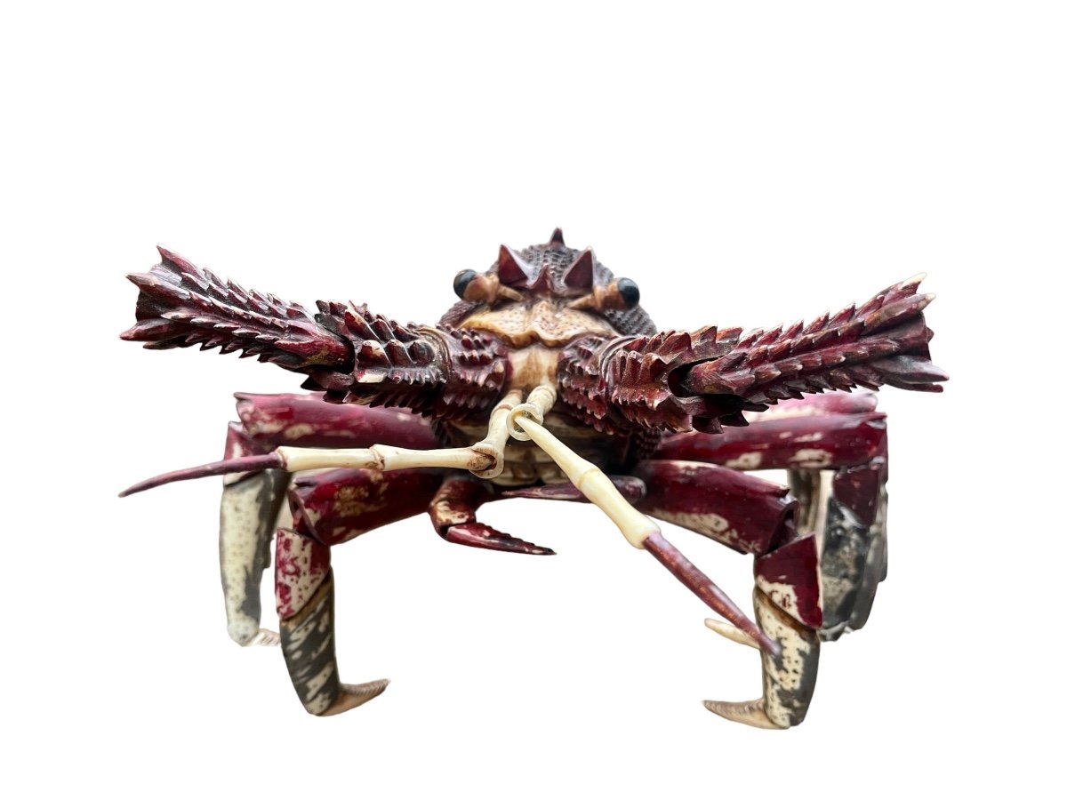 Japan - Jizai Okimono, Articulated Bone Lobster, 57 Pieces - Meiji Period.-photo-3