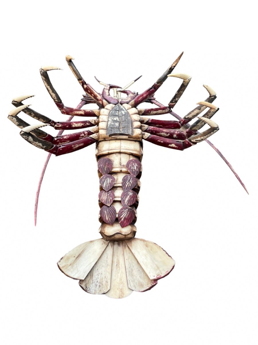 Japan - Jizai Okimono, Articulated Bone Lobster, 57 Pieces - Meiji Period.-photo-4