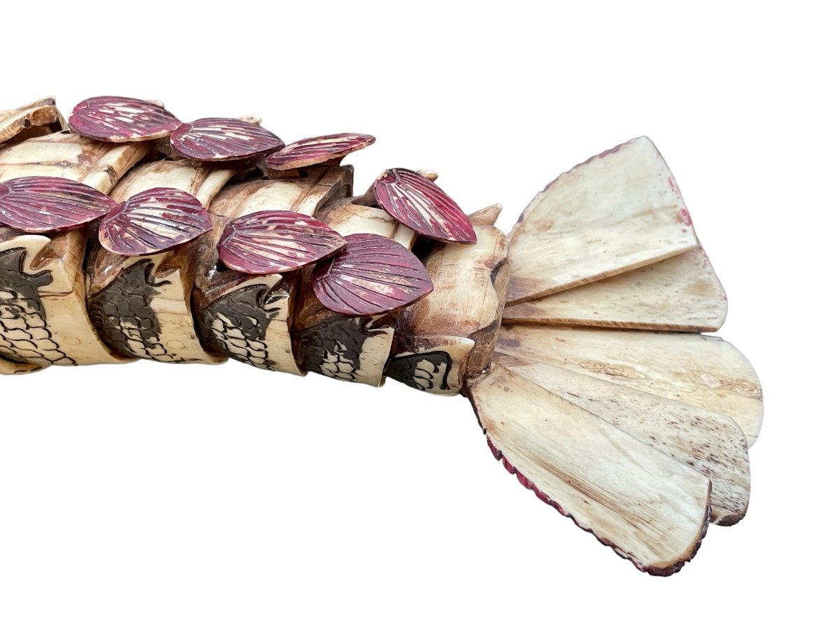 Japan - Jizai Okimono, Articulated Bone Lobster, 57 Pieces - Meiji Period.-photo-8