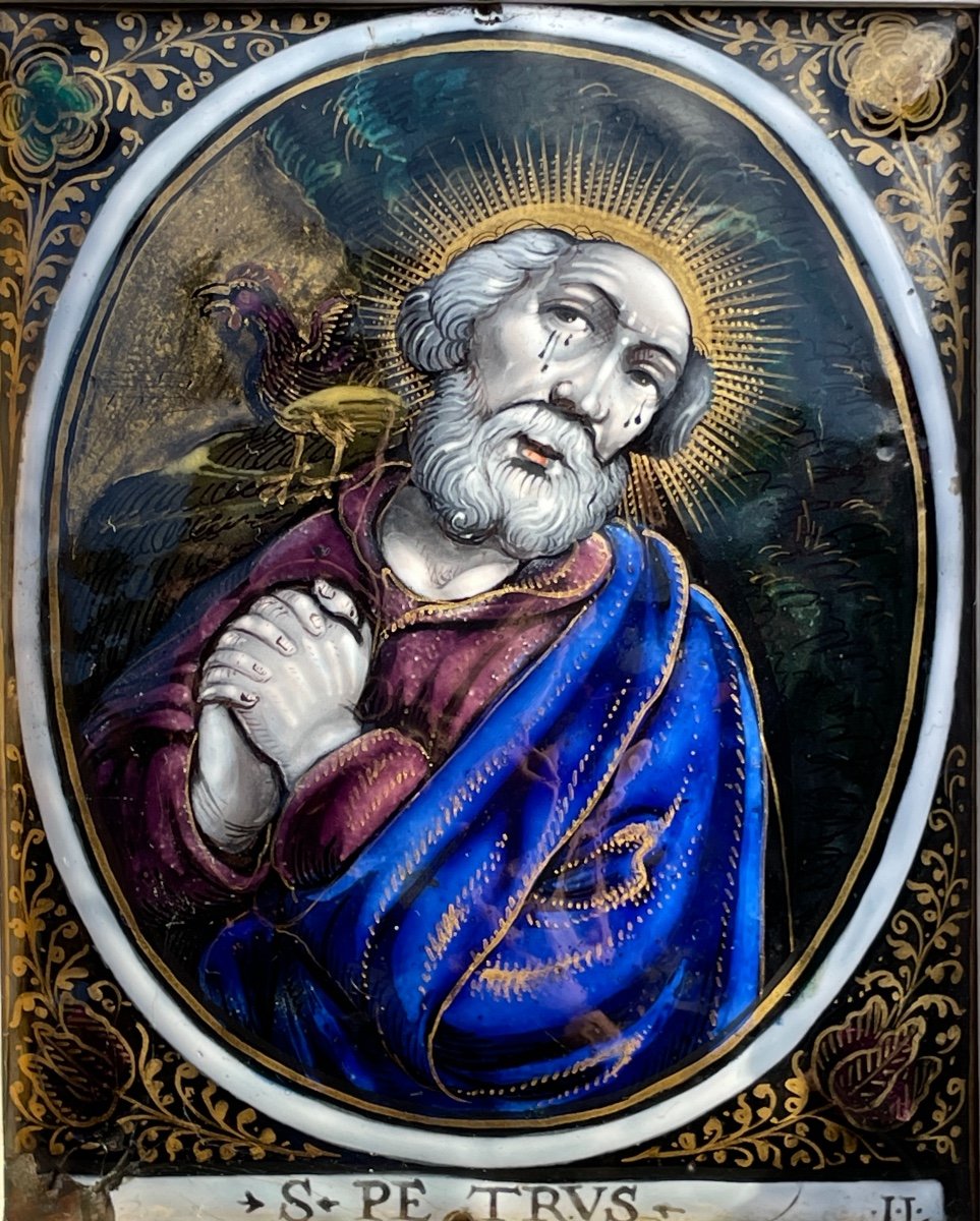 Limousin Enamel - Jehan I Limosin, The Denial Of Saint Peter - 17th Century.-photo-2