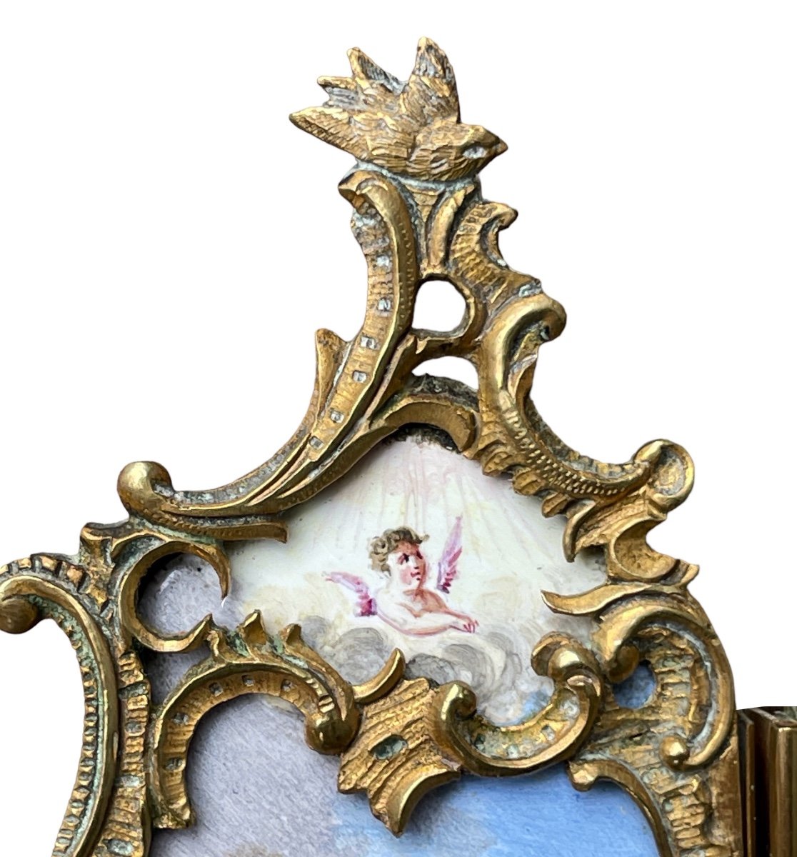 Vienna - Triptych Clock In Painted Enamel - Late 19th Century.-photo-4