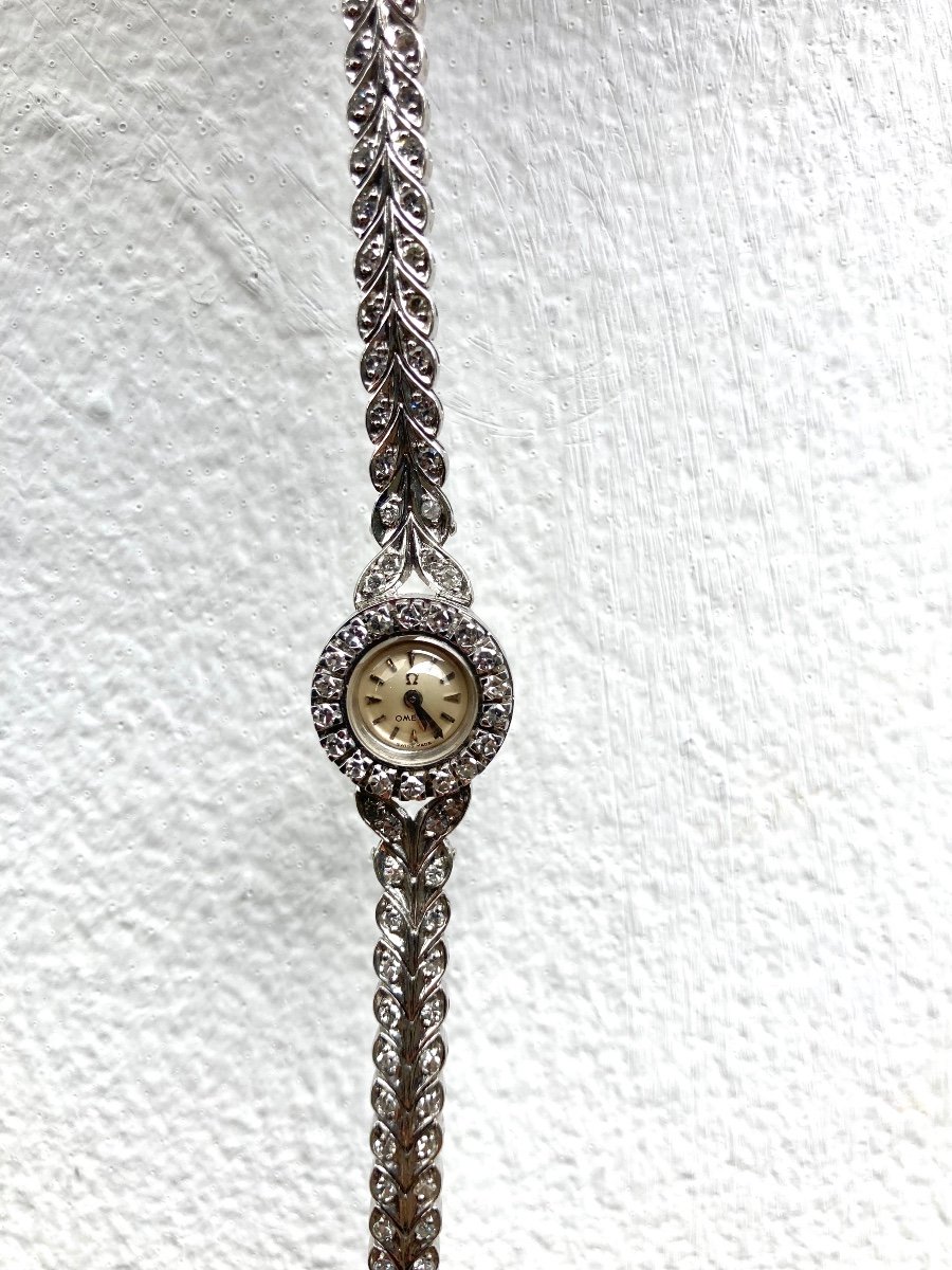 Montre Oméga Or Blanc Et Diamants -photo-3