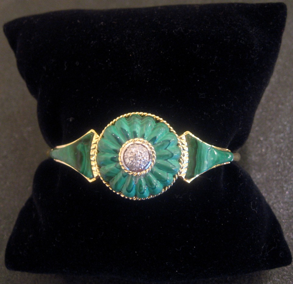 Bracelet Gold, Diamonds And Malachite