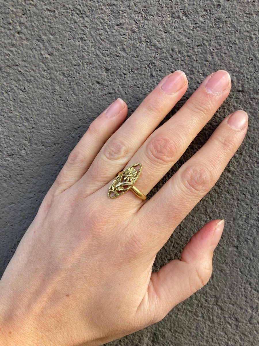 Art Nouveau Bague Or 18 Carats -photo-2