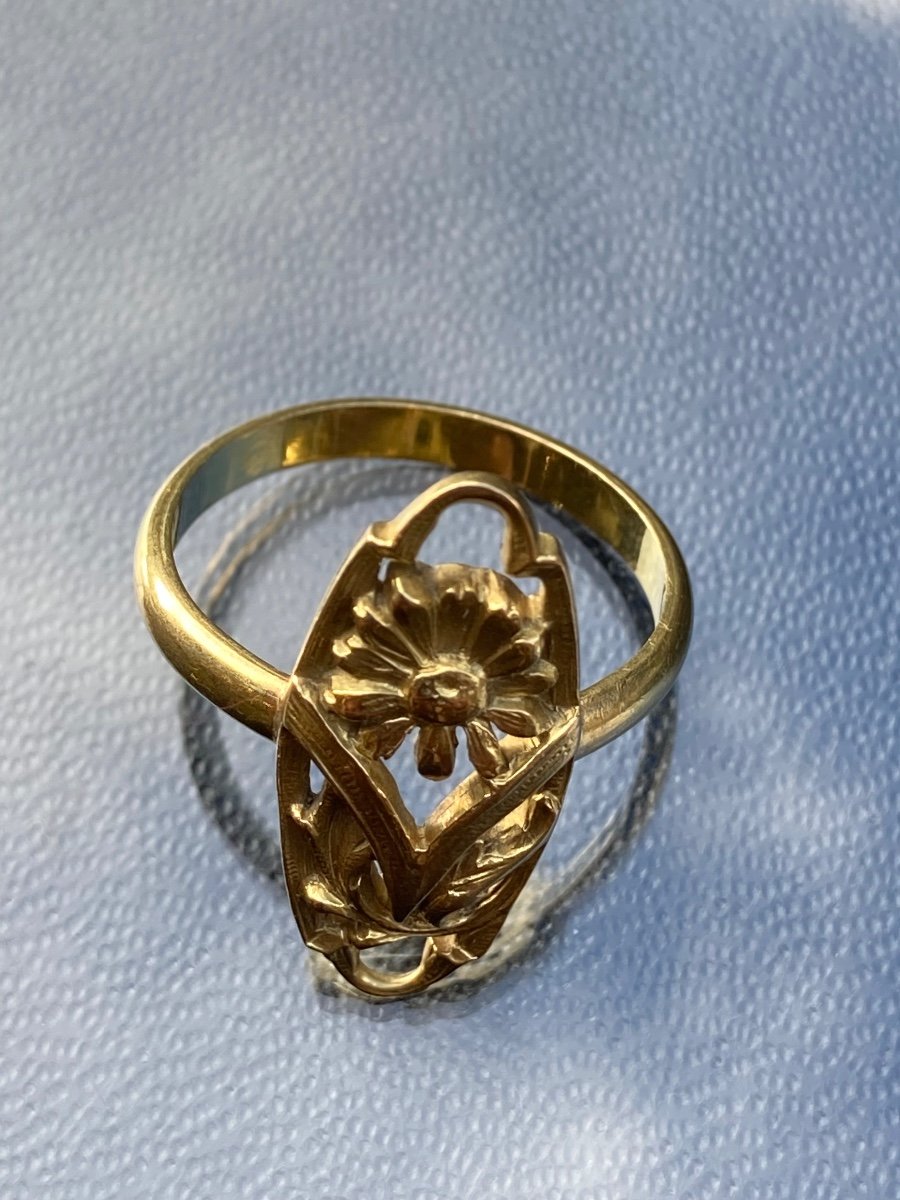 Art Nouveau Bague Or 18 Carats -photo-2