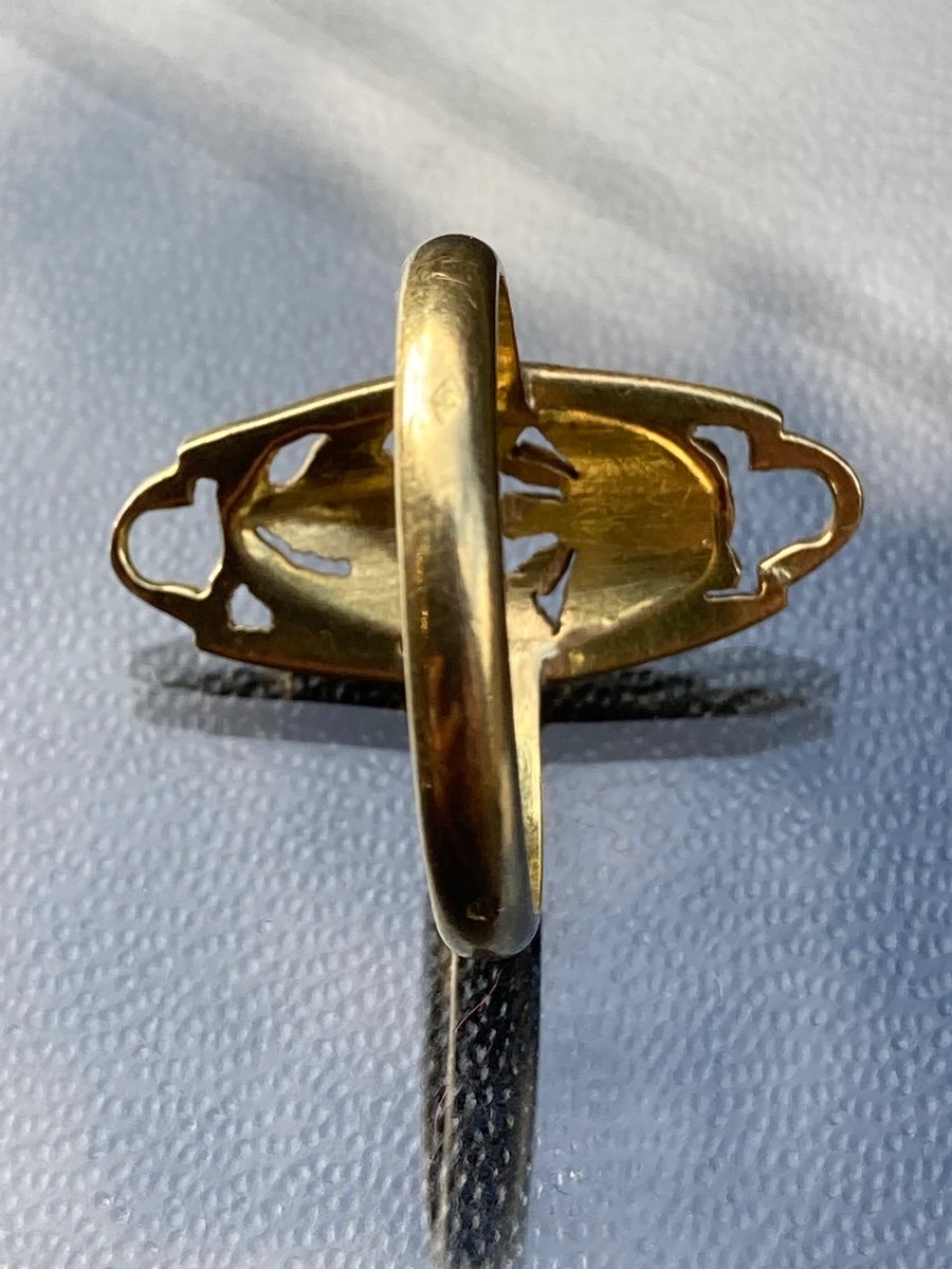 Art Nouveau Bague Or 18 Carats -photo-3