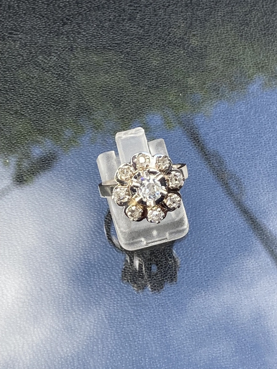 Jean Després Bague Or Platine Et Diamants -photo-2