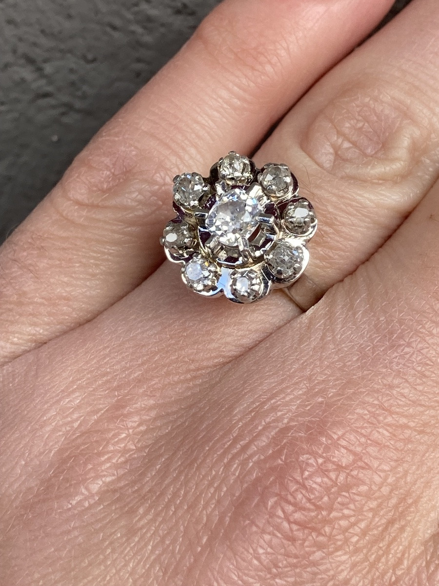 Jean Després Bague Or Platine Et Diamants -photo-2