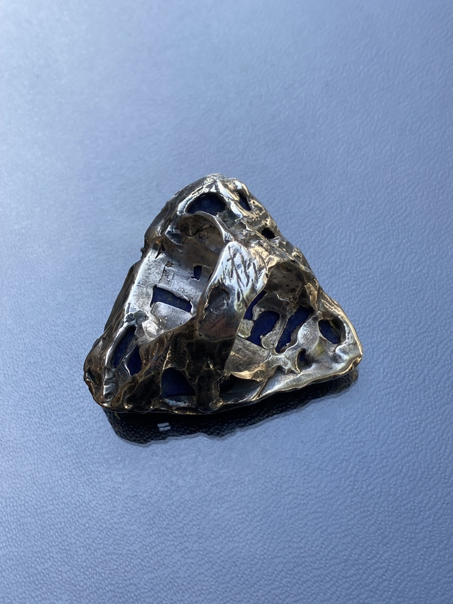 Taubel Silver Gold And Lapis Lazuli Ring -photo-3