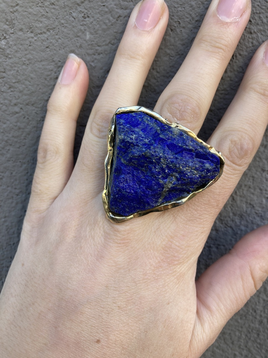 Taubel Silver Gold And Lapis Lazuli Ring -photo-4