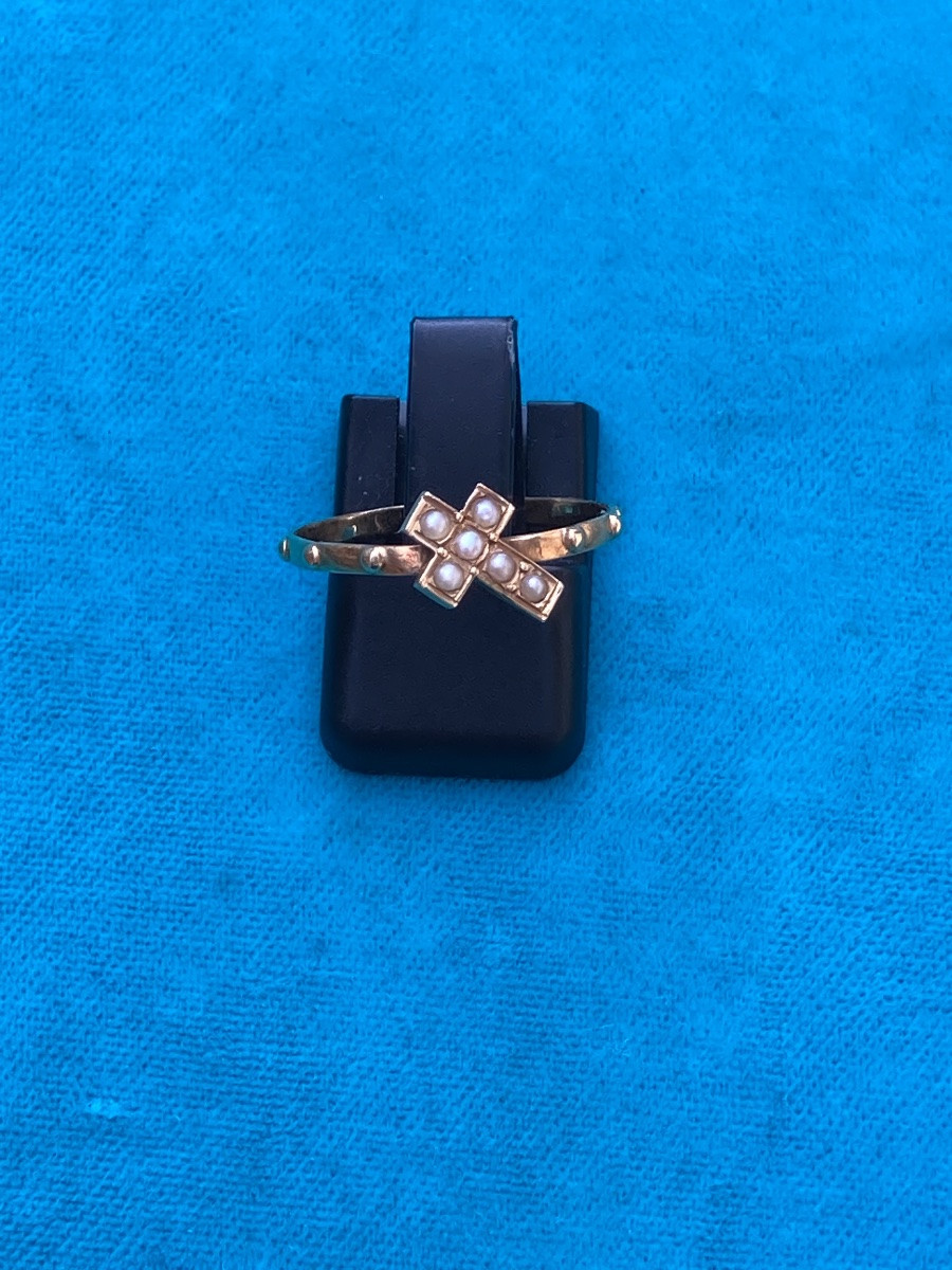 Gold And Fine Pearl Novena Ring -photo-3