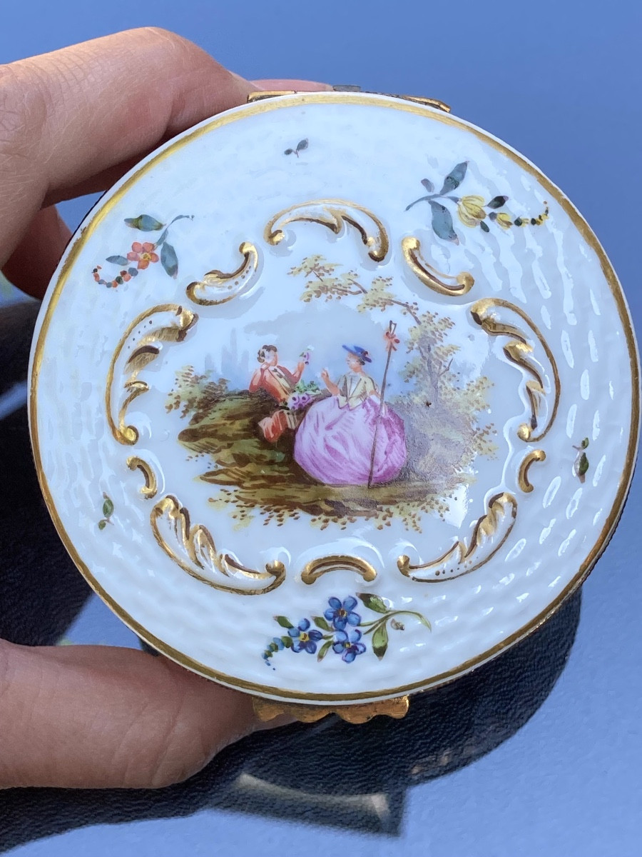 20th Century Painted Ceramic Candy Box 