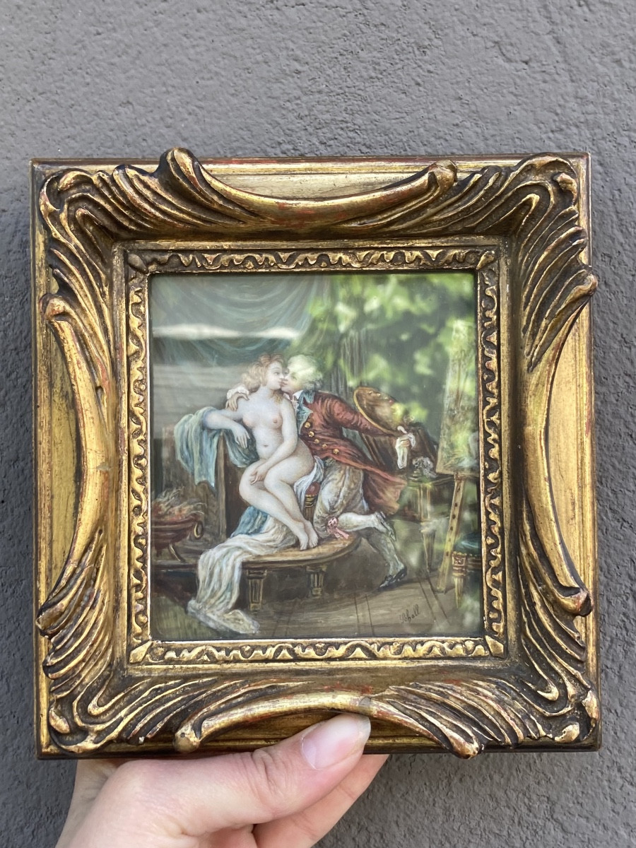Curiosa D’après Jean-frédéric Schall Miniature XVIIIeme