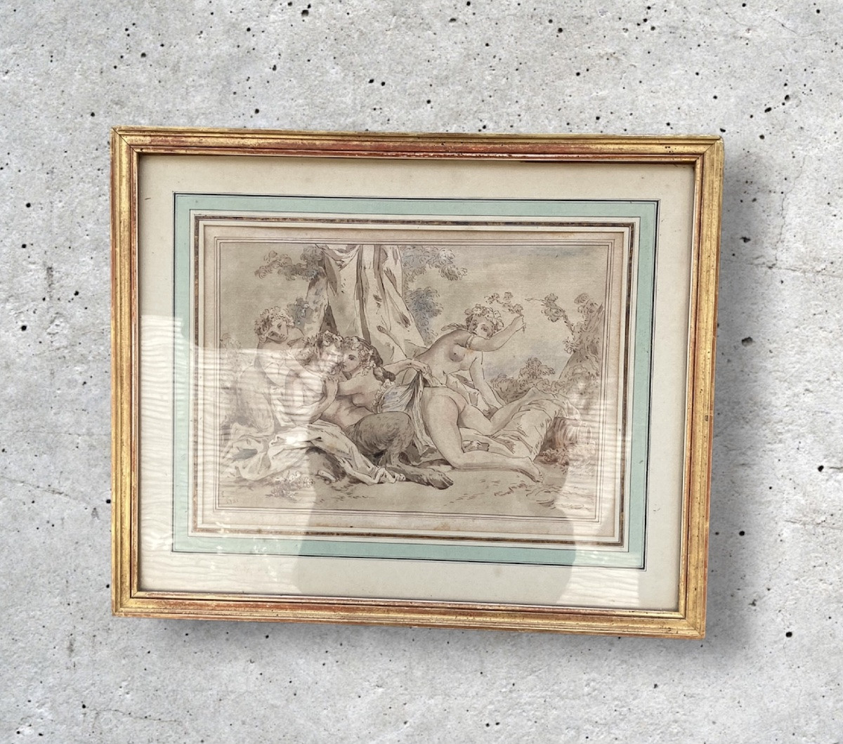 Curiosa Dessin Bacchanal Avec Pan Dans Les Bois XVIIIeme -photo-1