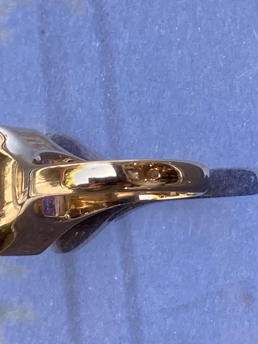Gold And Amethyst Intaglio Signet Ring -photo-4