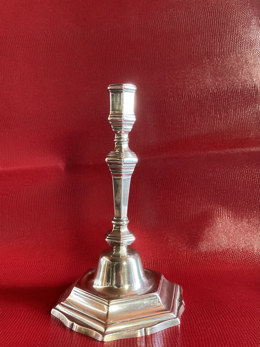 Bougeoirs argent XVIIIeme-photo-2