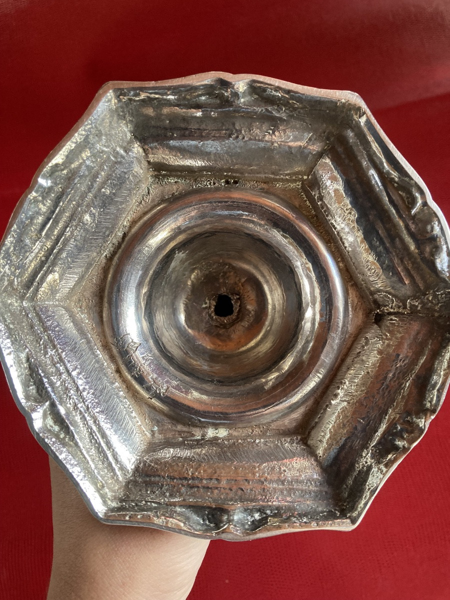 Bougeoirs argent XVIIIeme-photo-4