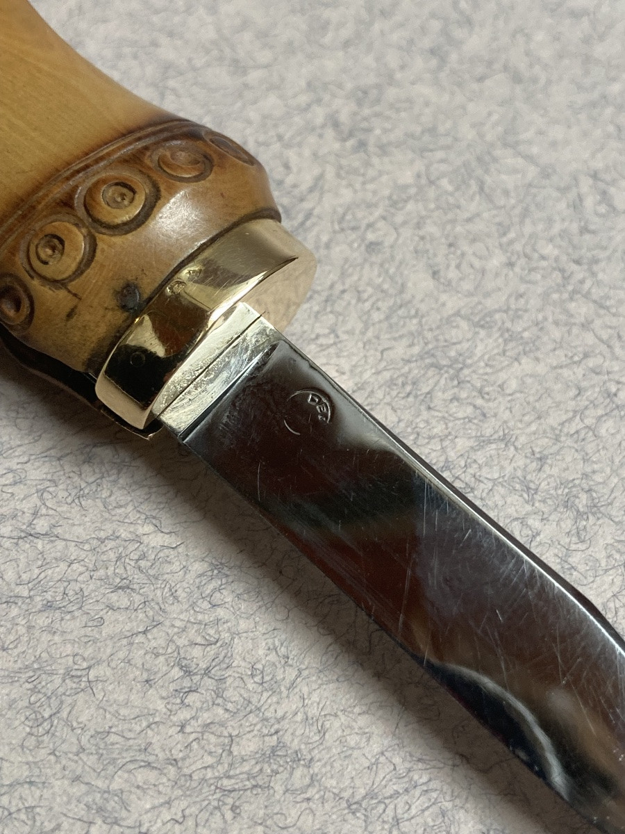 Cartier - couteau pliant or et bambou -photo-3