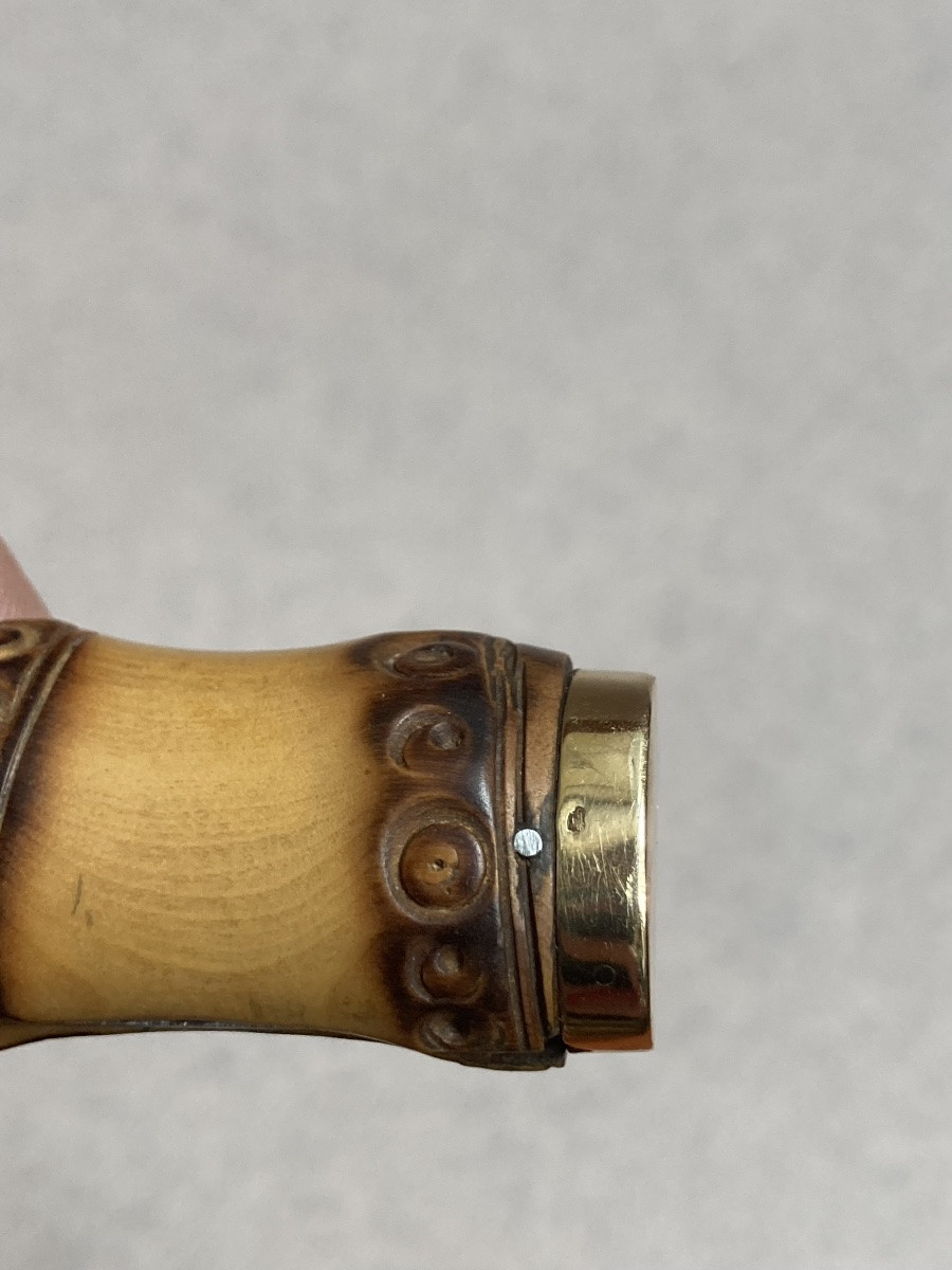 Cartier - couteau pliant or et bambou -photo-4