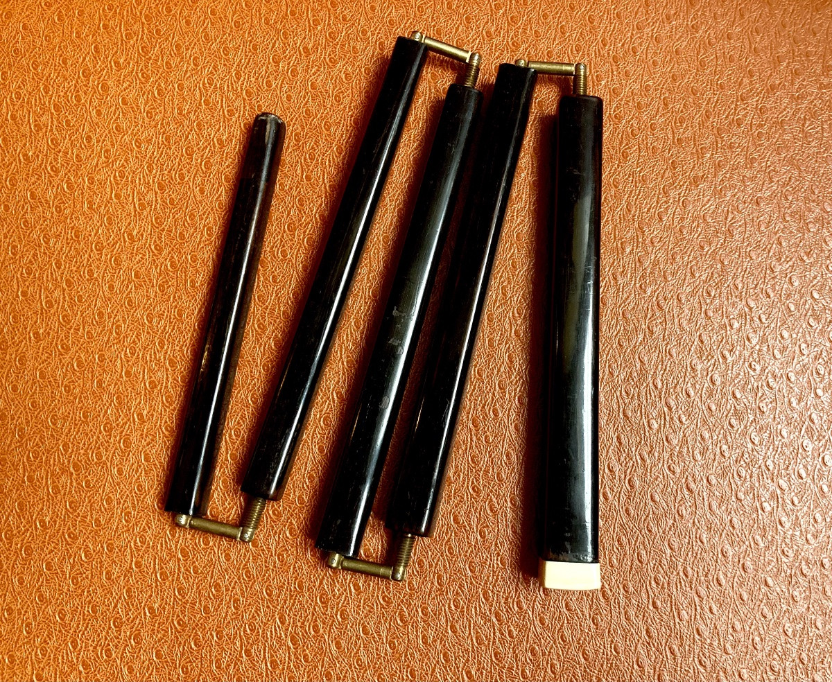 20th Century Ebony And Ivory Folding Cane-photo-2