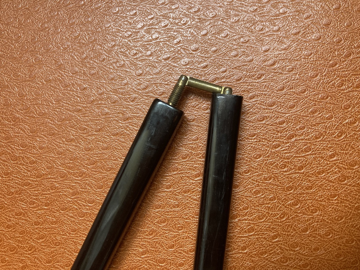 20th Century Ebony And Ivory Folding Cane-photo-2