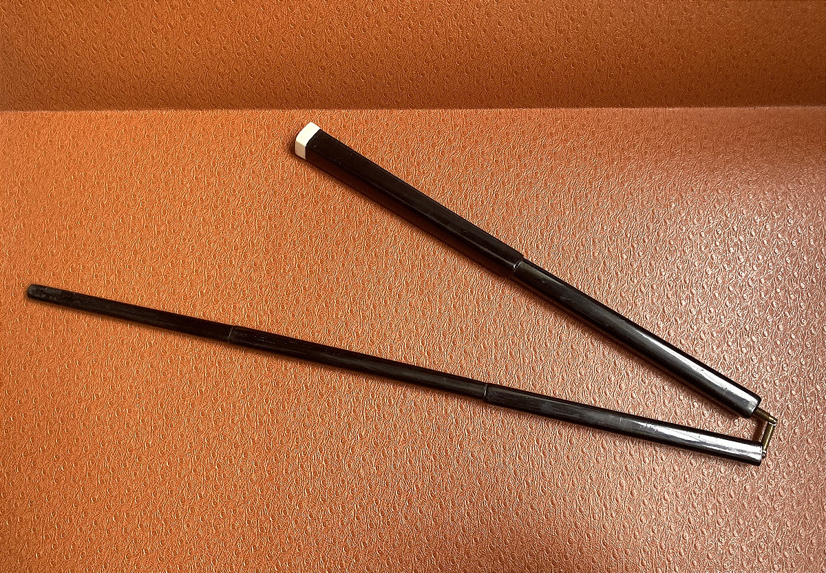 20th Century Ebony And Ivory Folding Cane