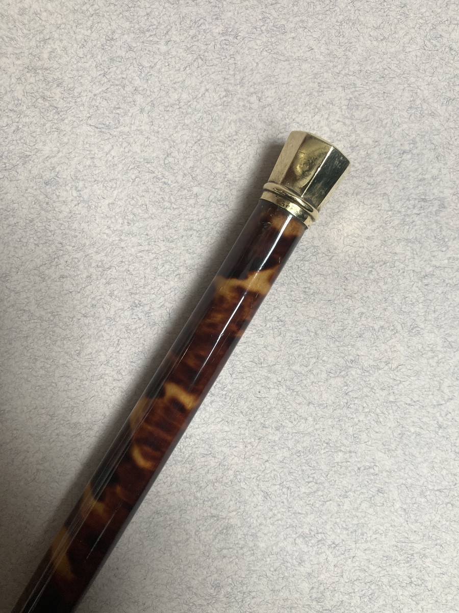 19th Century Tortoiseshell And Gold Cane