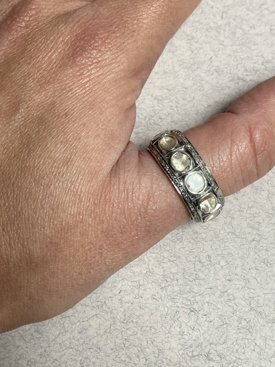 Gold, Silver And Diamond Ring -photo-4