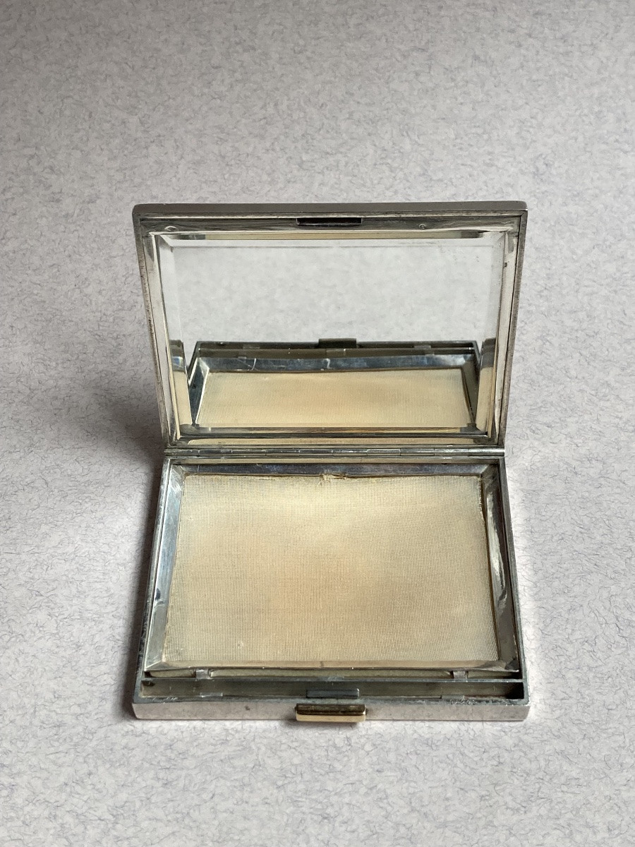 Cartier poudrier or argent et émeraudes -photo-2